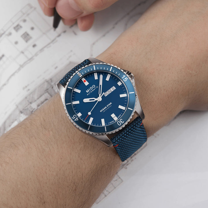 Mido Watch Ocean Star 20 -års jubilæum Inspireret af Architecture Limited Edition 1841 stykker 42mm Automatisk blå stål M026.430.17.041.01
