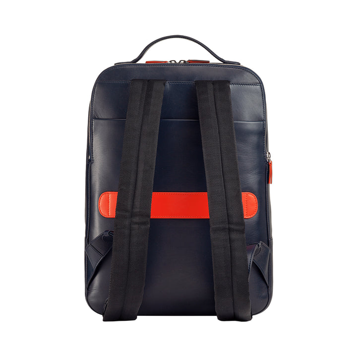 DuDu PC -rygsæk op til 16 ”i mænds rigtige læder, elegant rejse rygsæk stor kapacitet med vognstøtte