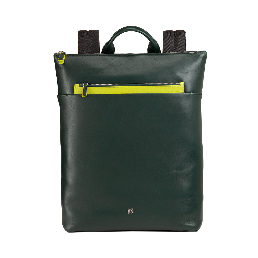 Dudu mænds rygsæk i læder, bærbar MacBook PC -rygsæk op til 16 tommer, rygsæk til rejser med lynlås og vognangreb