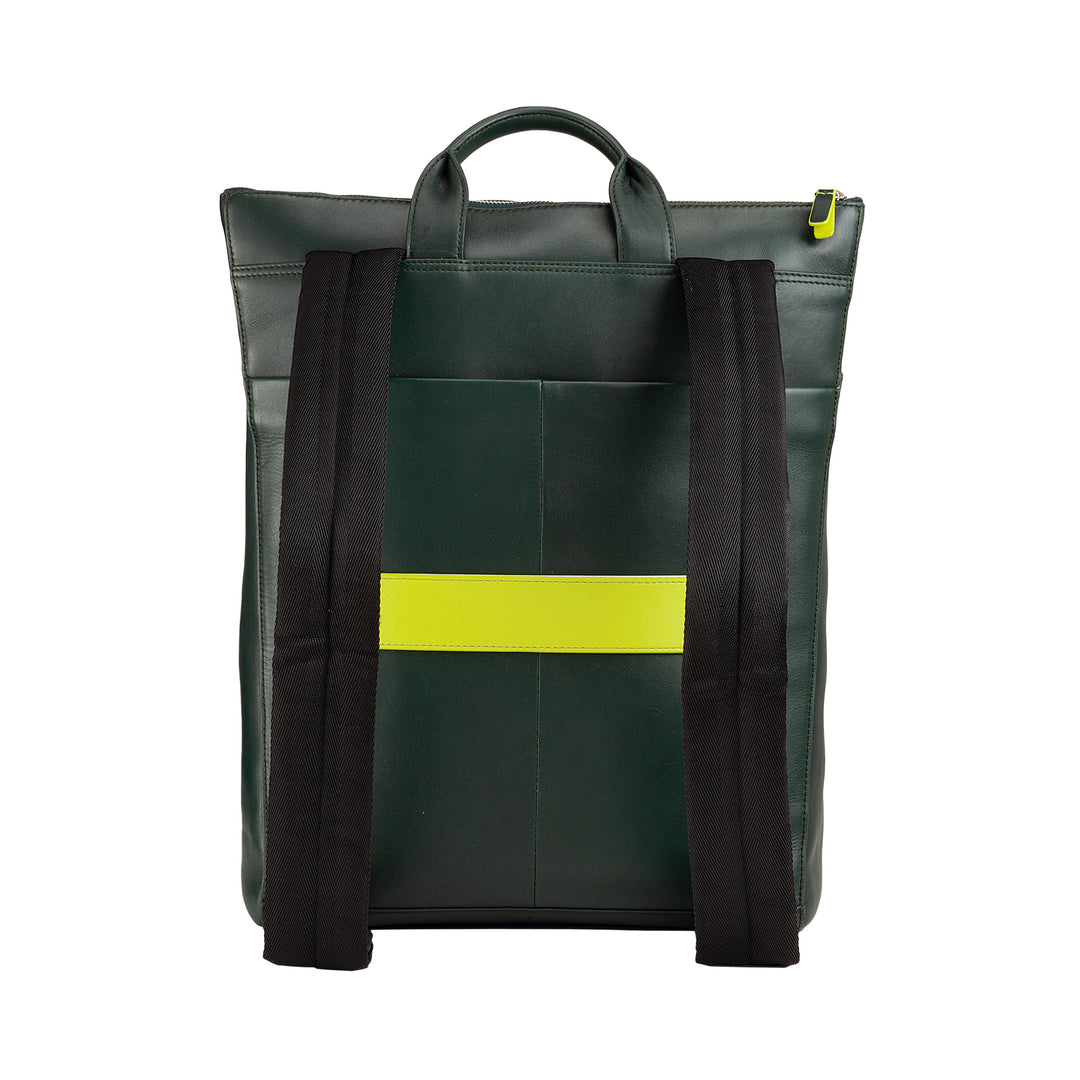 DuDu Mænds læder rygsæk, bærbar MacBook PC -rygsæk op til 16 tommer, arbejd rygsæk til rejse med lynlås og vognangreb